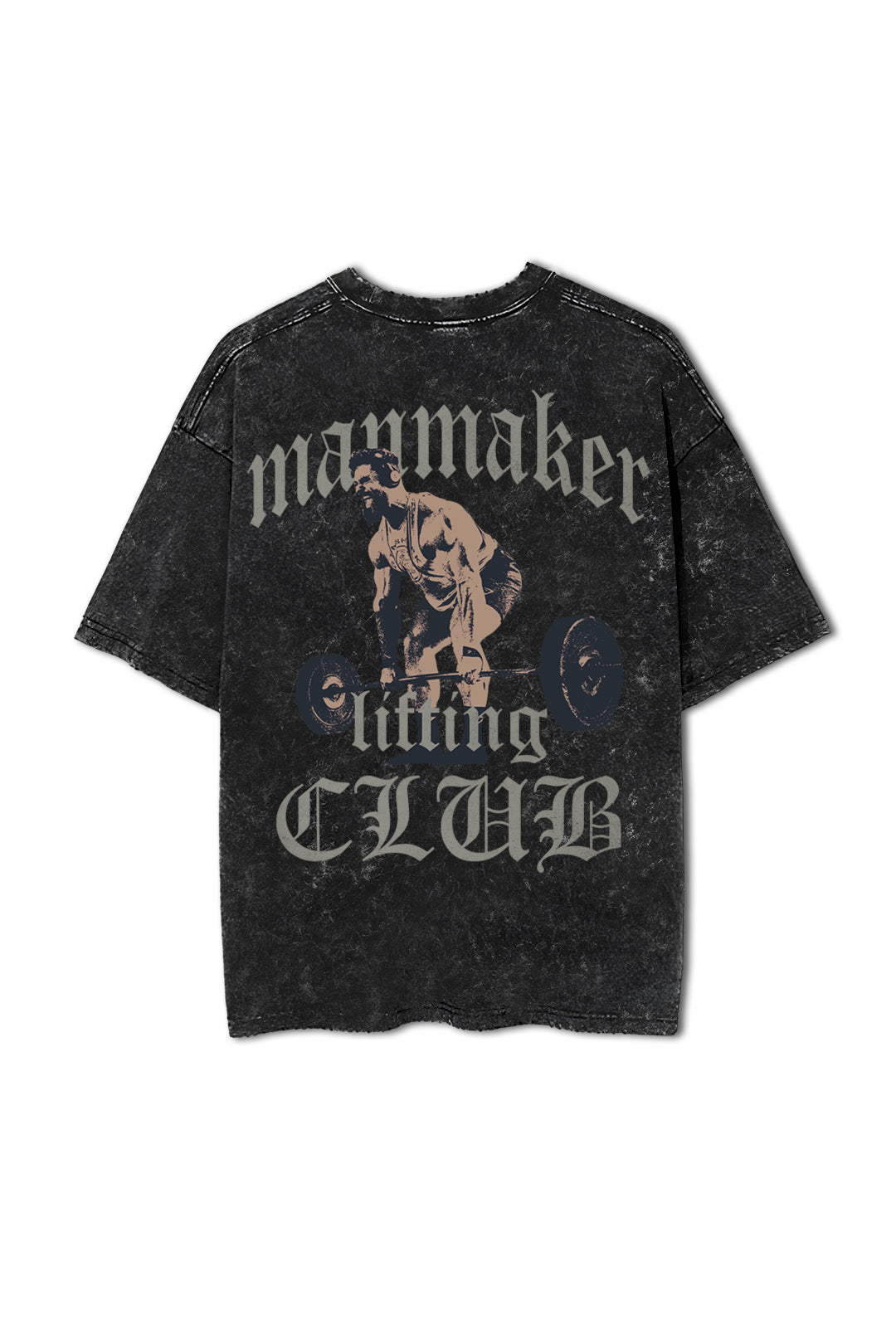 Manmaker Lifting Club Acid Wash Oversized T-shirt
