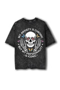 Back view of Manmaker Iconic Acid Wash Oversized Gym T-shirt | Gym Wear