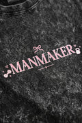 Close up of Manmaker Gym Stuff Acid Wash Oversized Gym T-shirt