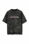 Front of Manmaker Gym Stuff Acid Wash Oversized Gym T-shirt