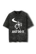 Manmaker Just Do It Acid Wash Oversized Gym T-shirt | Female Gym Wear