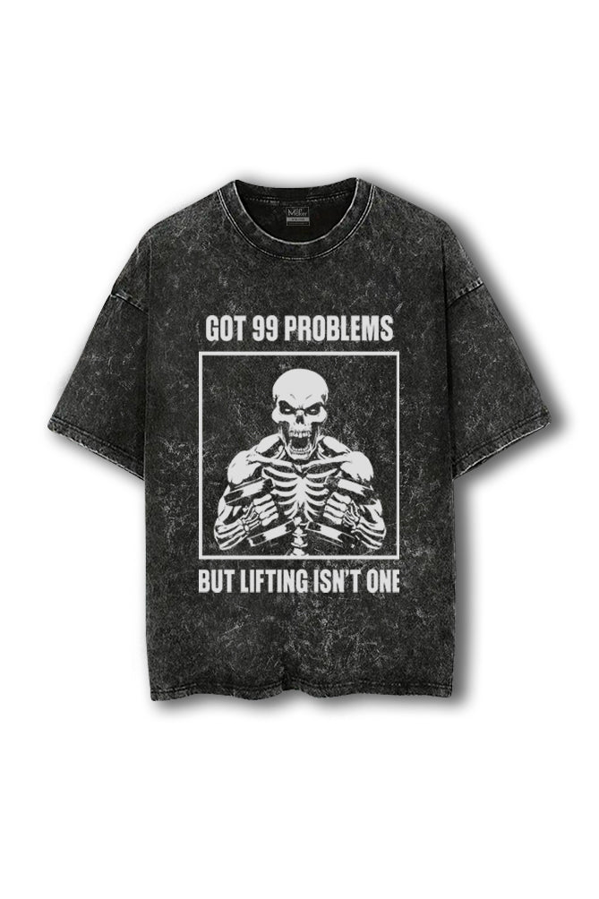 Manmaker Problems Acid Wash Oversized Gym T-shirt | Gym Wear