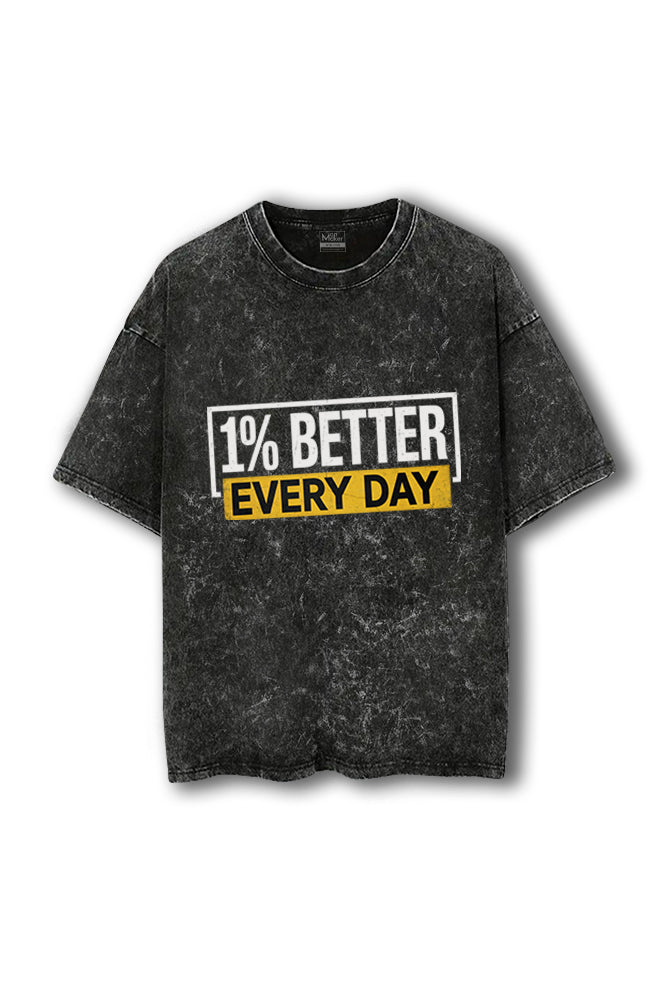 Manmaker 1 Percent Acid Wash Oversized Gym T-shirt | Gym Wear 