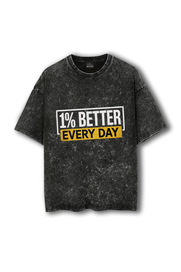 Manmaker 1 Percent Acid Wash Oversized Gym T-shirt | Gym Wear 