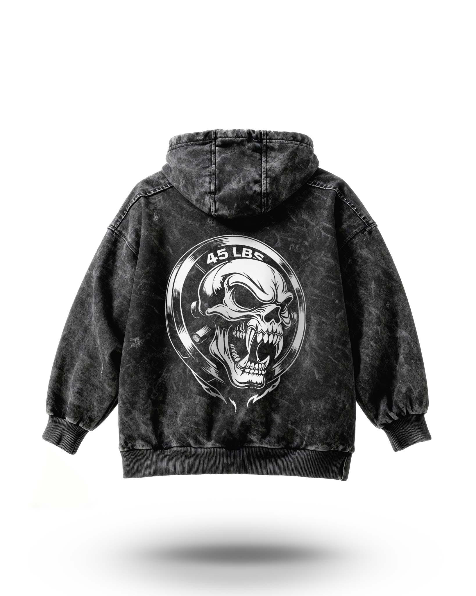 Manmaker 45 LBS Acid Wash Gym Hoodie | Gym Wear for Men and Women