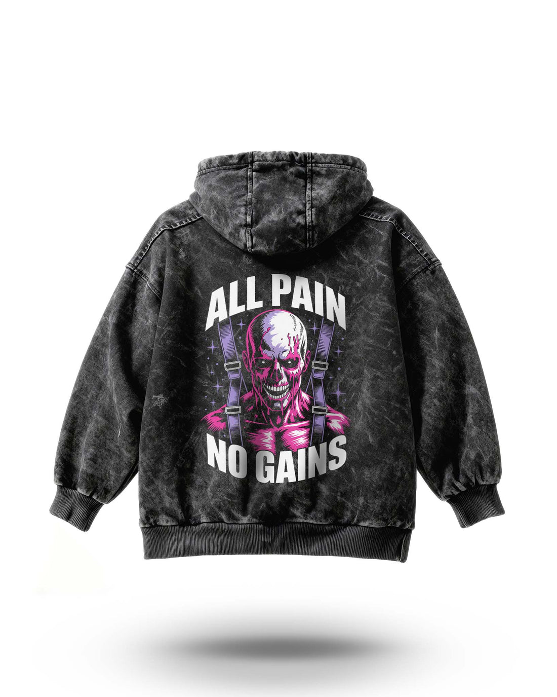 Manmaker All Pain Acid Wash Gym Hoodie | Gym Wear for Men and Women