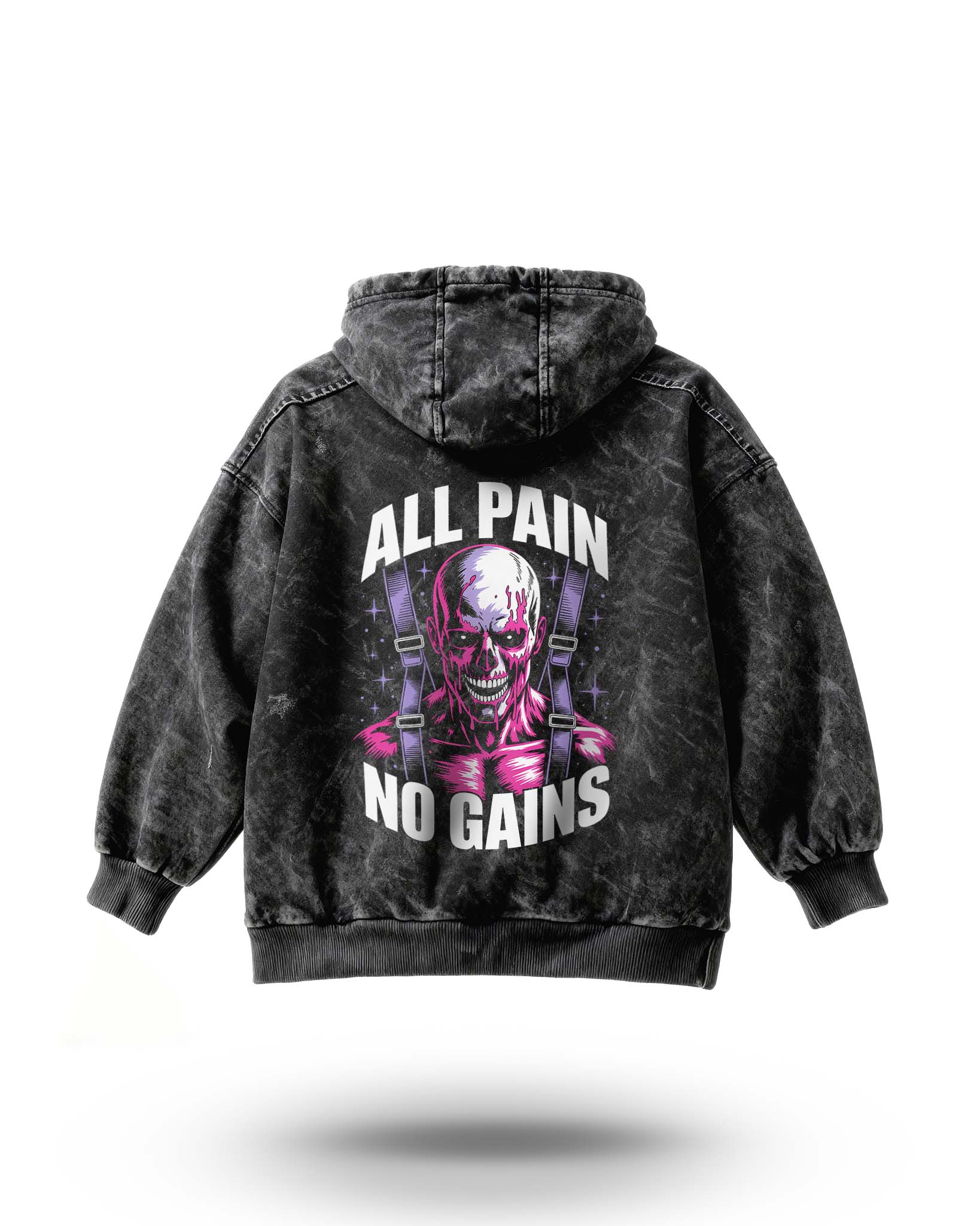 Manmaker All Pain Acid Wash Gym Hoodie | Gym Wear for Men and Women