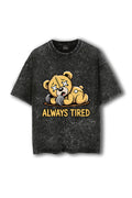 Manmaker Tired Acid Wash Oversized Gym T-shirt | Gym Wear for Women