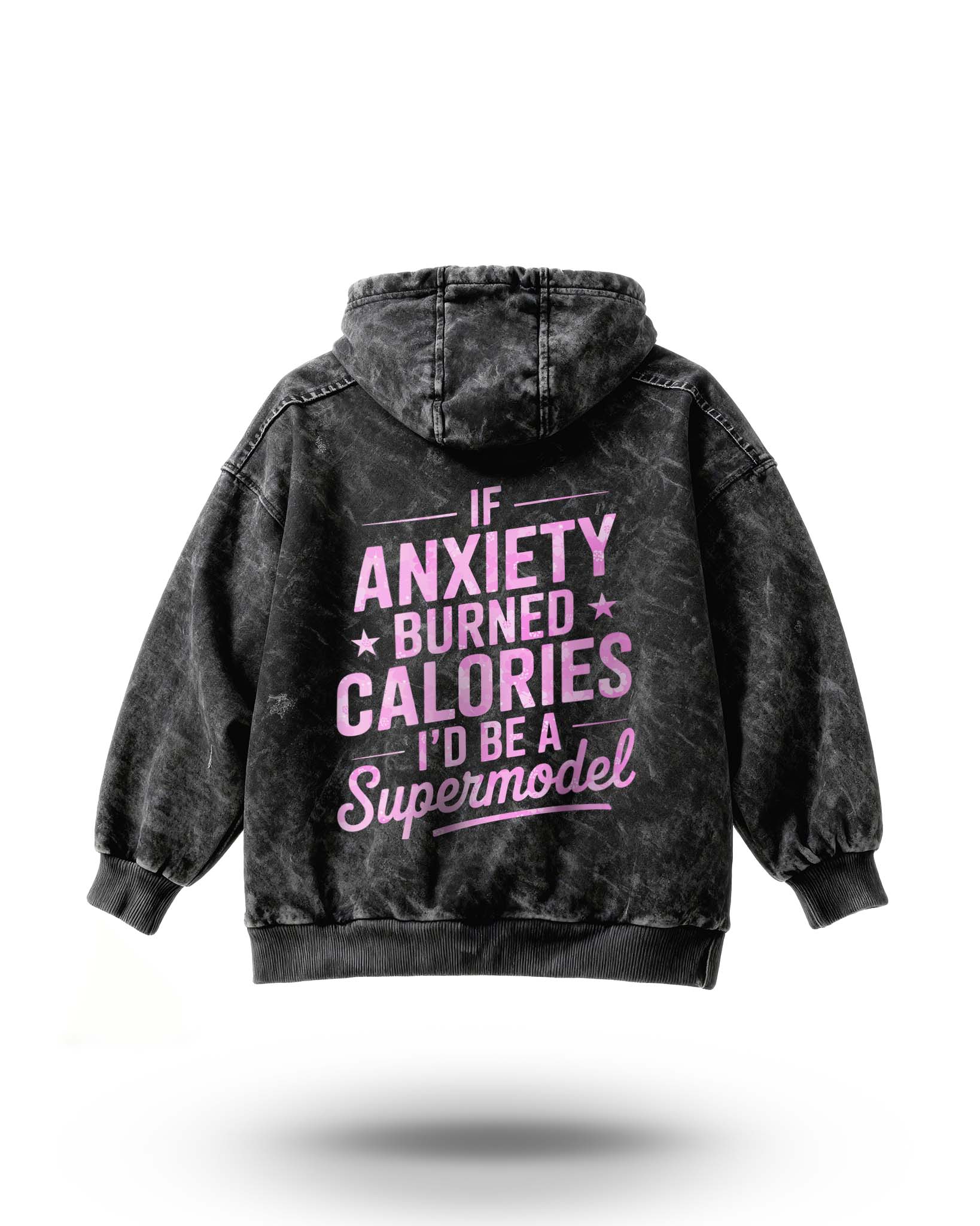 Manmaker Anxiety Acid Wash Gym Hoodie | Gym Wear for Men and Women
