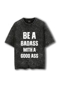 Manmaker Badass Acid Wash Oversized Gym T-shirt | Gym Wear for Women