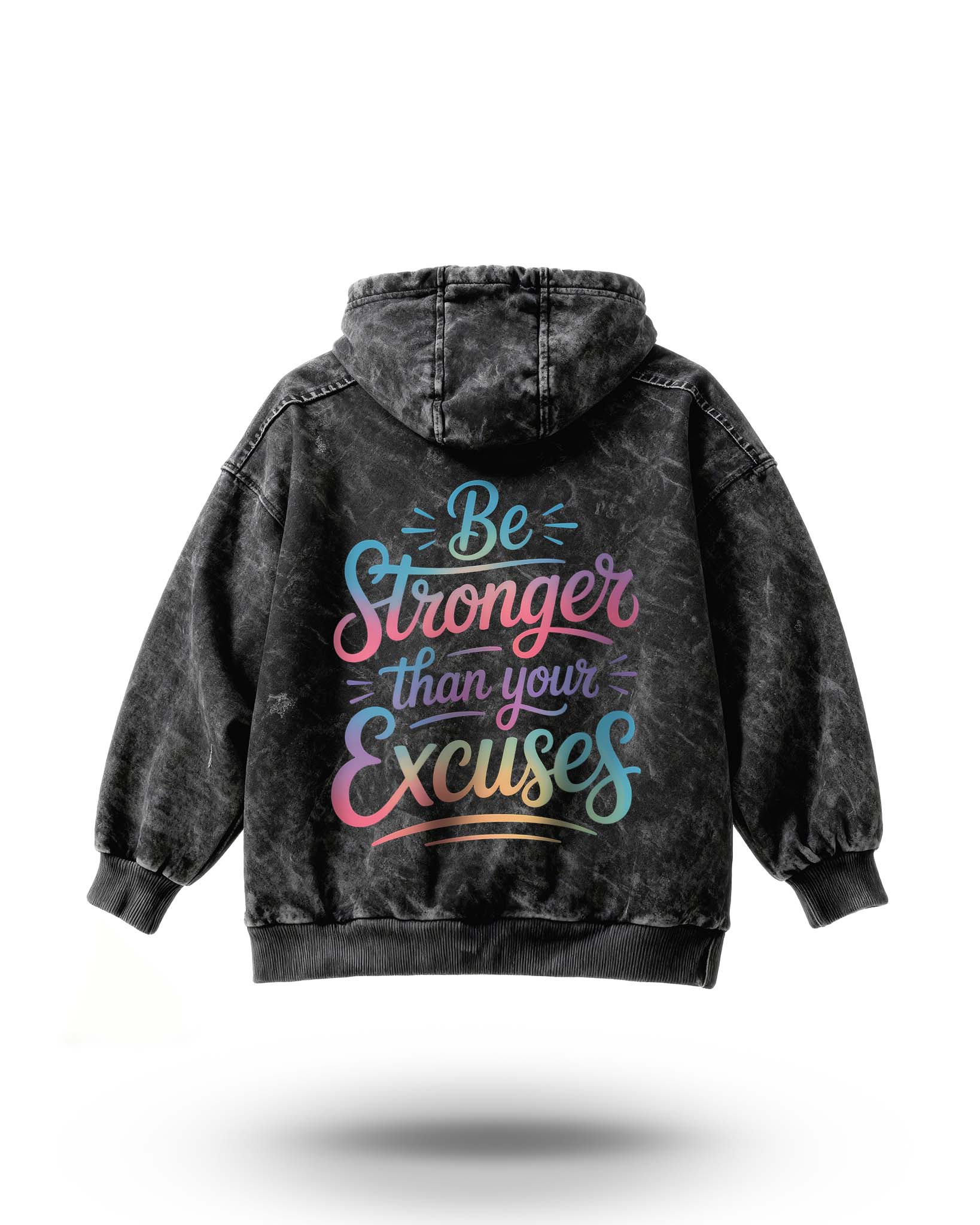 Manmaker Be Stronger Acid Wash Gym Hoodie | Gym Wear for Men and Women