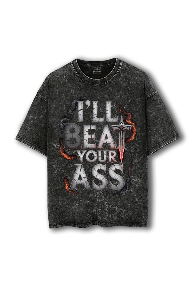Manmaker Beat Acid Wash Oversized Gym T-shirt | Gym Wear