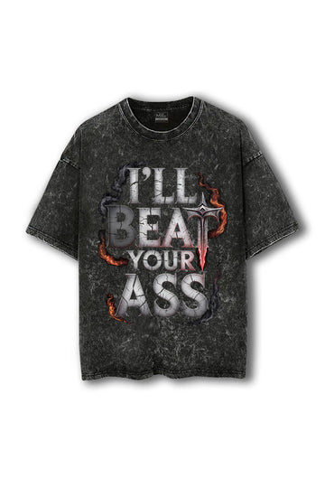 Manmaker Beat Acid Wash Oversized Gym T-shirt | Gym Wear