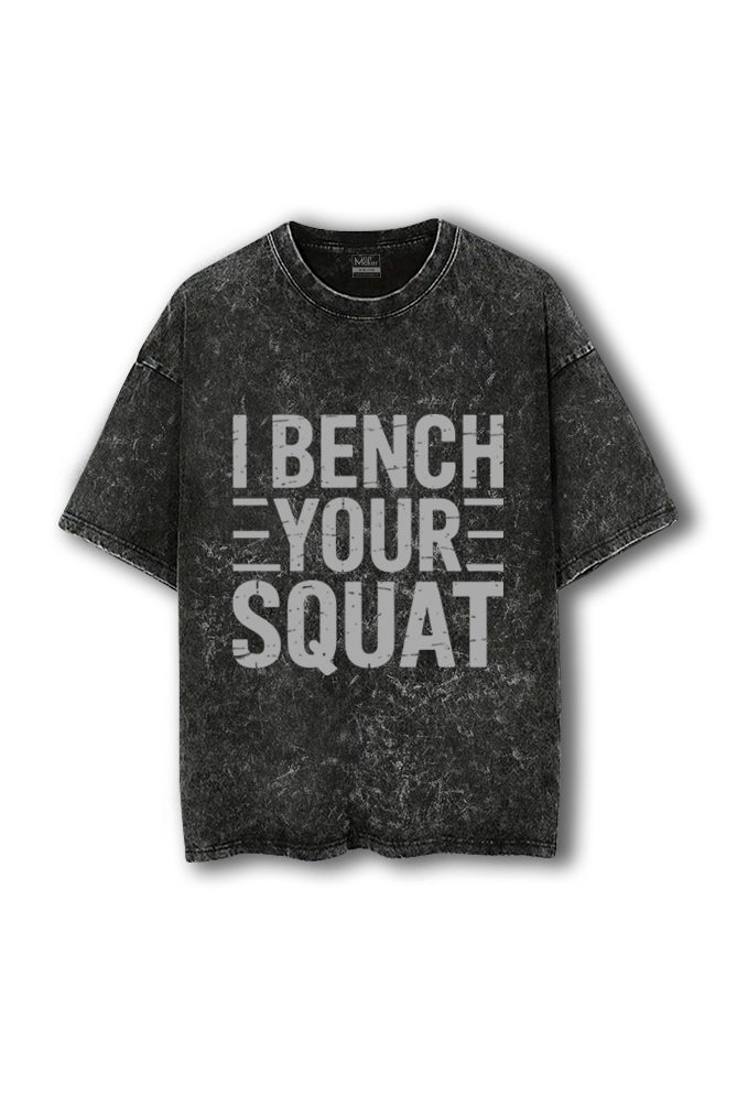 Manmaker Bench Acid Wash Oversized Gym T-shirt | Gym Wear