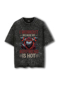 Manmaker Boyfriend Acid Wash Oversized Gym T-shirt | Gym Wear for Women