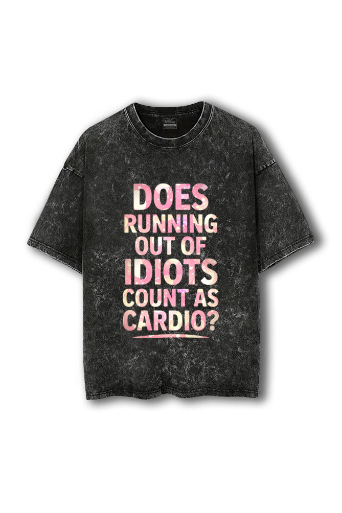 Manmaker Cardio Acid Wash Oversized Gym T-shirt | Gym Wear for Women
