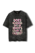 Manmaker Cardio Acid Wash Oversized Gym T-shirt | Gym Wear for Women