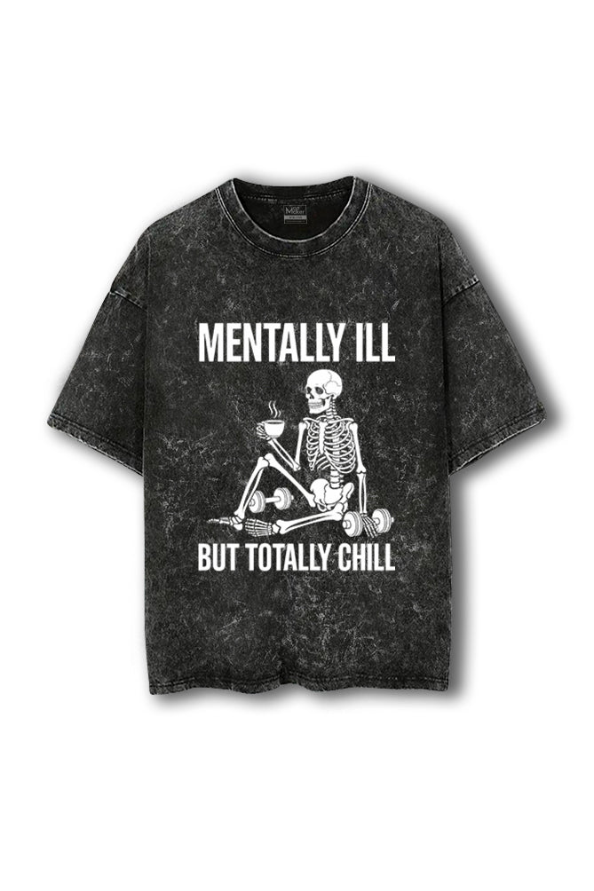 Manmaker Chill Acid Wash Oversized Gym T-shirt | Gym Wear for Men