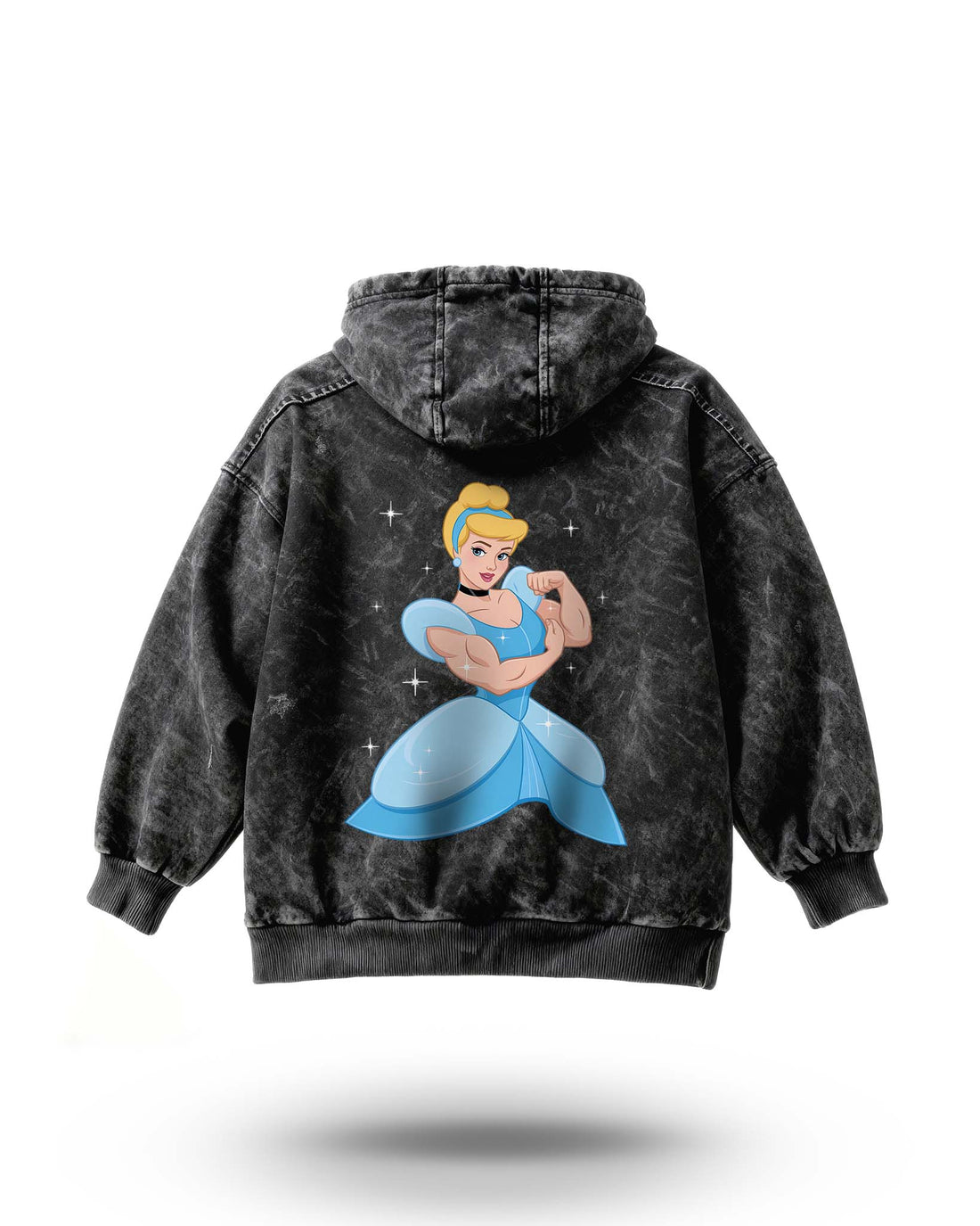 Manmaker Cinderella Acid Wash Gym Hoodie | Gym Wear for Women