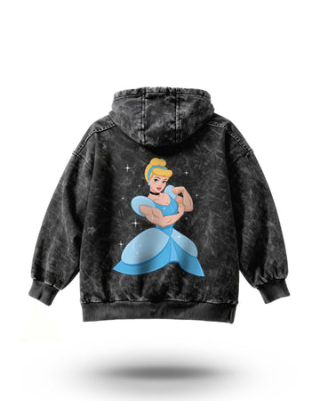 Manmaker Cinderella Acid Wash Gym Hoodie | Gym Wear for Women