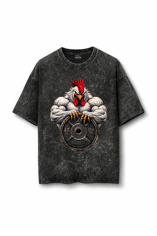 Manmaker Cock Lifting Acid Wash Oversized Gym T-shirt | Gym Wear 