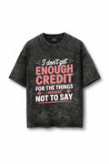 Manmaker Credit Acid Wash Oversized Gym T-shirt | Gym Wear for Women
