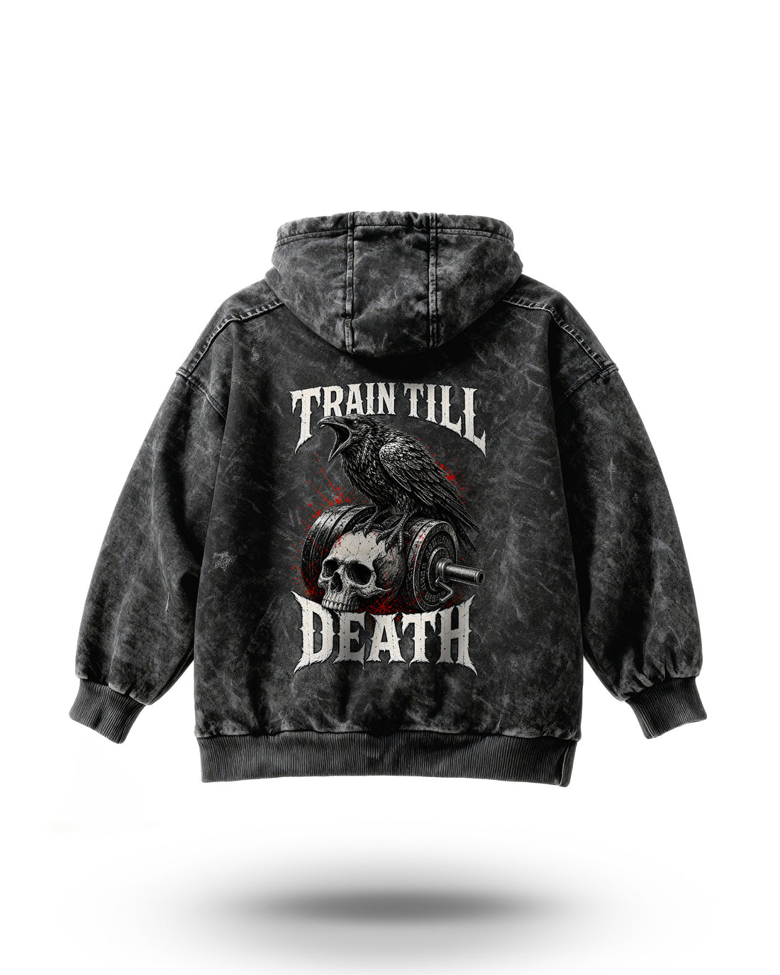 Manmaker Crow Acid Wash Gym Hoodie | Best Gymwear in India | Hoodie