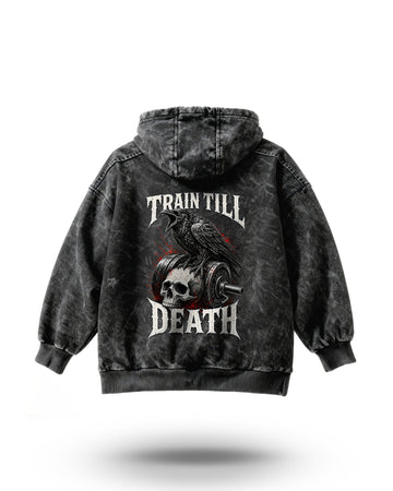 Manmaker Crow Acid Wash Gym Hoodie | Best Gymwear in India | Hoodie