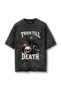 Manmaker Crow Acid Wash Oversized Gym T-shirt | Gym Wear for Men