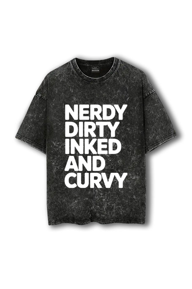 Manmaker Curvy Acid Wash Oversized Gym T-shirt | Gym Wear for Women
