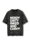 Manmaker Curvy Acid Wash Oversized Gym T-shirt | Gym Wear for Women