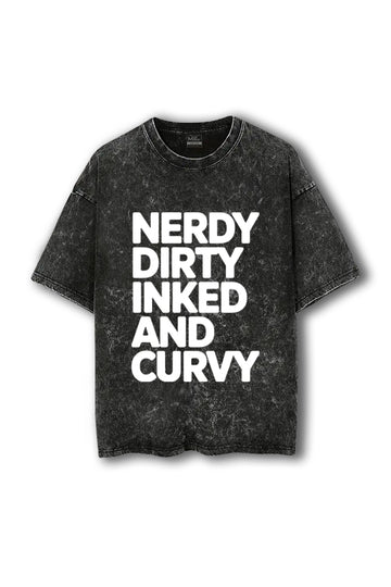 Manmaker Curvy Acid Wash Oversized Gym T-shirt | Gym Wear for Women