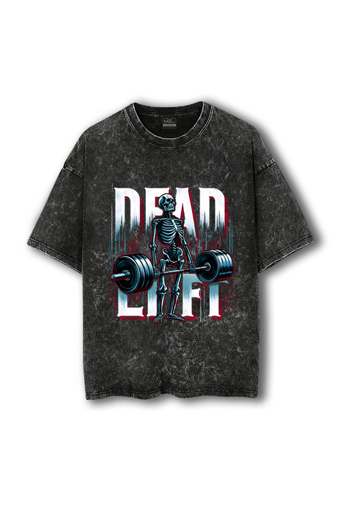 Manmaker Dead Lift Acid Wash Oversized Gym T-shirt | Gym Wear for Men