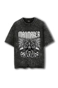 Manmaker Dead Skull Acid Wash Oversized Gym T-shirt | Gym Wear