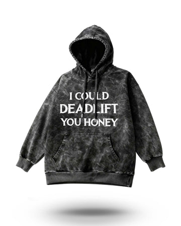 Manmaker Deadlift Acid Wash Gym Hoodie | Gym Wear for Men and Women