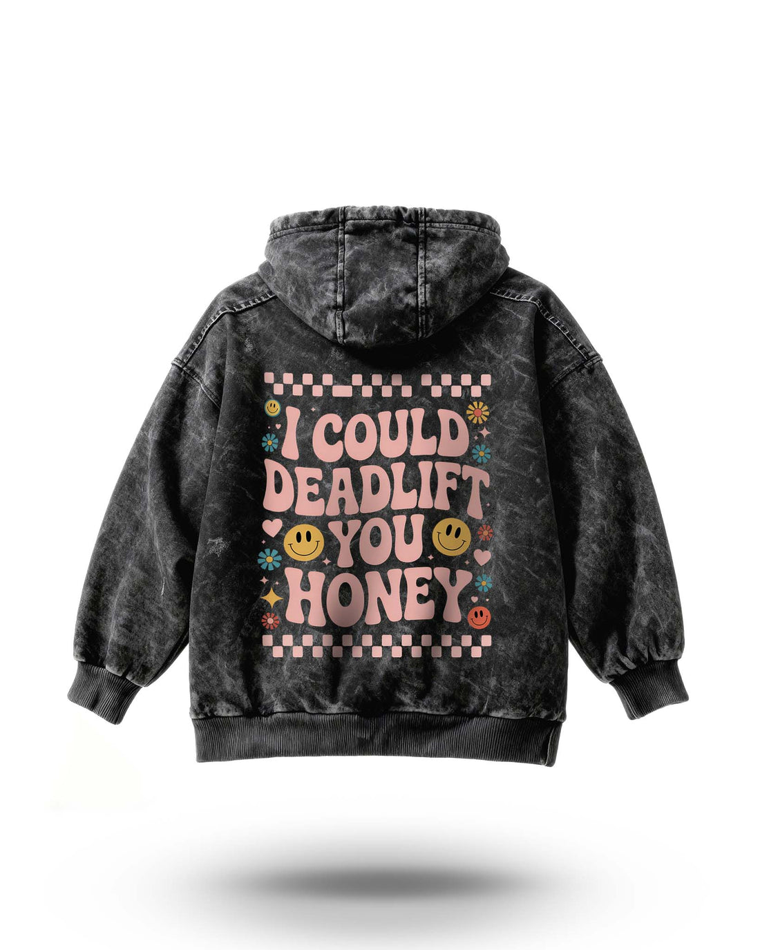 Manmaker Deadlift Acid Wash Gym Hoodie | Gym Wear for Women