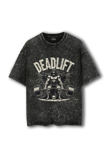Manmaker Deadlift Acid Wash Oversized Gym T-shirt | Gym Wear for Men
