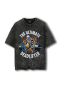 Manmaker Deadlifter Acid Wash Oversized Gym T-shirt | Gym Wear for Men