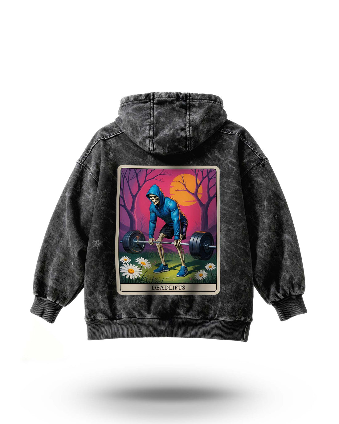 Manmaker Deadlifts Acid Wash Gym Hoodie | Gym Wear for Men