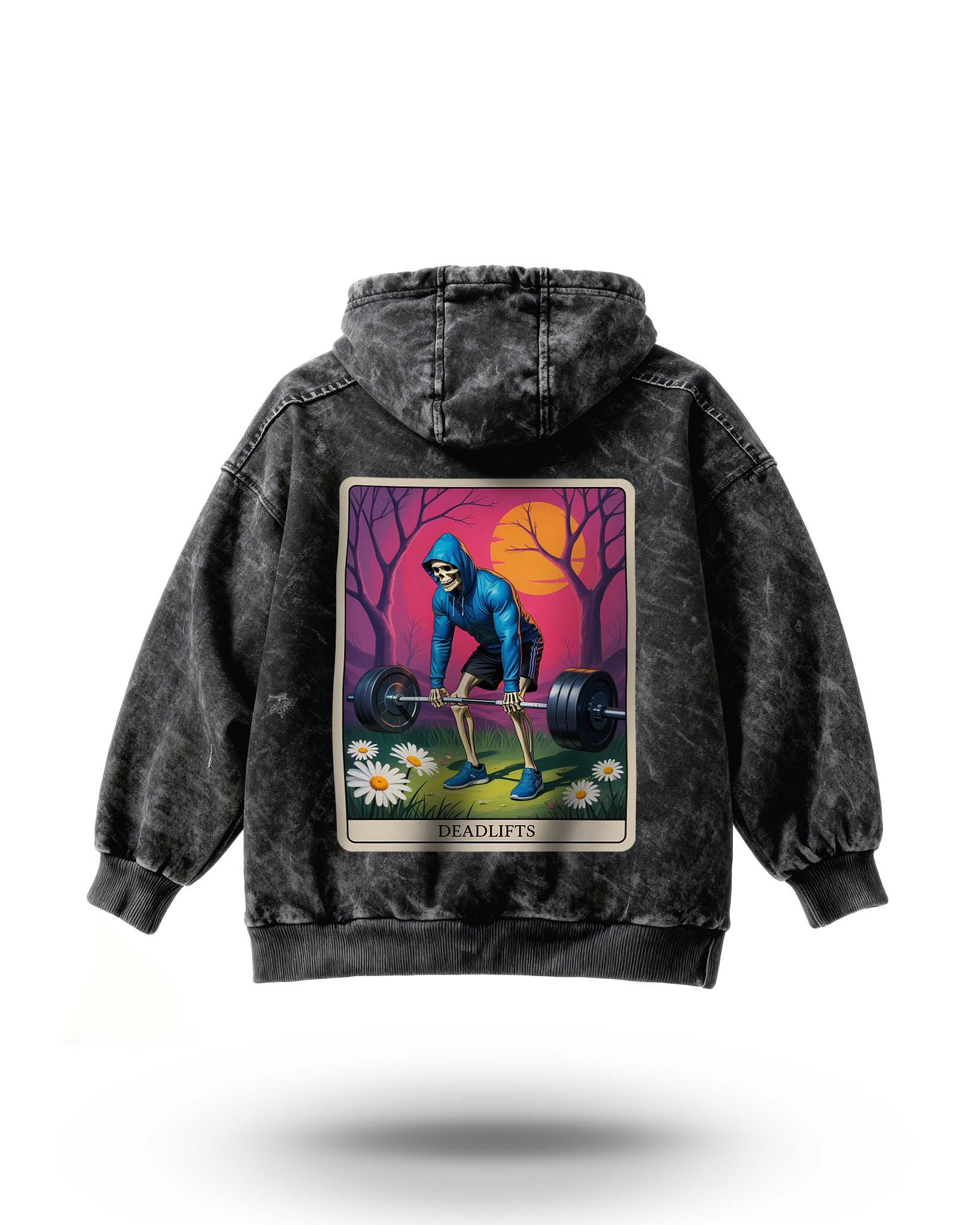 Manmaker Deadlifts Acid Wash Gym Hoodie | Gym Wear for Men