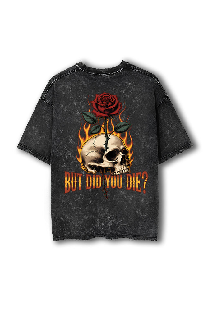 Manmaker Did You Die Acid Wash Oversized Gym T-shirt | Gym Wear