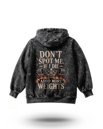 Manmaker Don't Spot Acid Wash Gym Hoodie | Gym Wear for Men