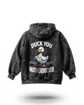 Manmaker Duck You Acid Wash Gym Hoodie | Gym Wear for Women