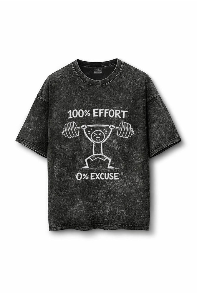 Manmaker Effort Acid Wash Oversized Gym T-shirt | Manmaker Gym Wear 