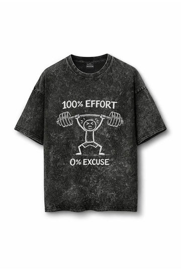 Manmaker Effort Acid Wash Oversized Gym T-shirt | Manmaker Gym Wear 