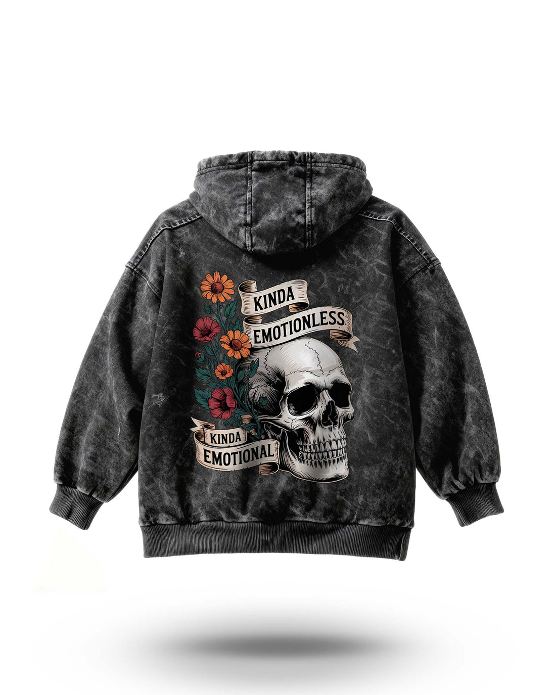 Manmaker Emotionless Acid Wash Gym Hoodie | Gym Wear for Men and Women