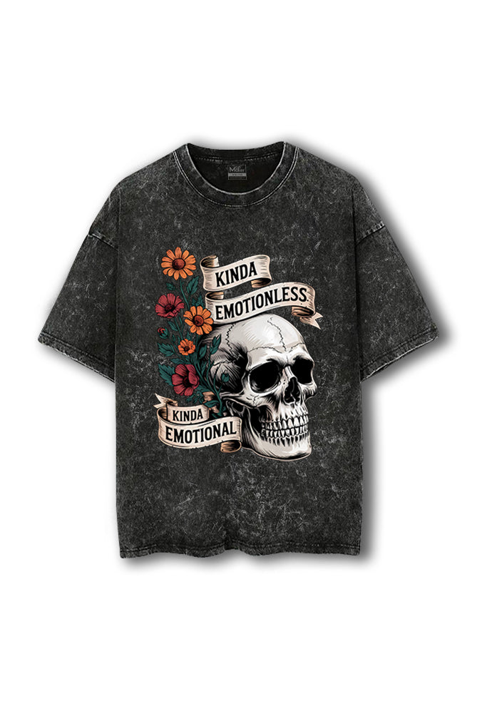 Manmaker Emotionless Acid Wash Oversized Gym T-shirt | Gym Wear
