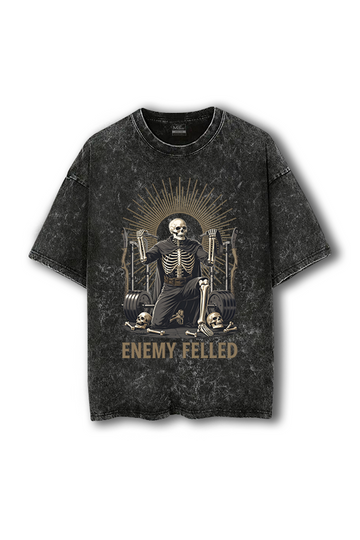 Manmaker Enemy Felled Acid Wash Oversized Gym T-shirt | Gym Wear