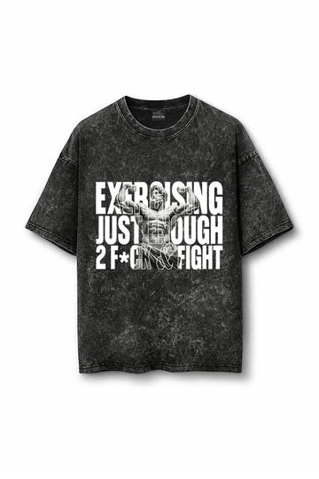 Manmaker Exercising Acid Wash Oversized Gym T-shirt | Gym Wear for Men