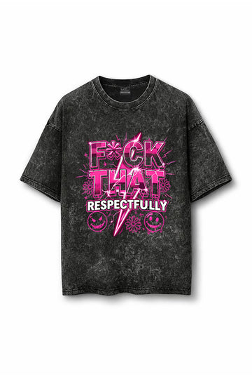 Manmaker F*ck Acid Wash Oversized Gym T-shirt | Gym Wear for Women